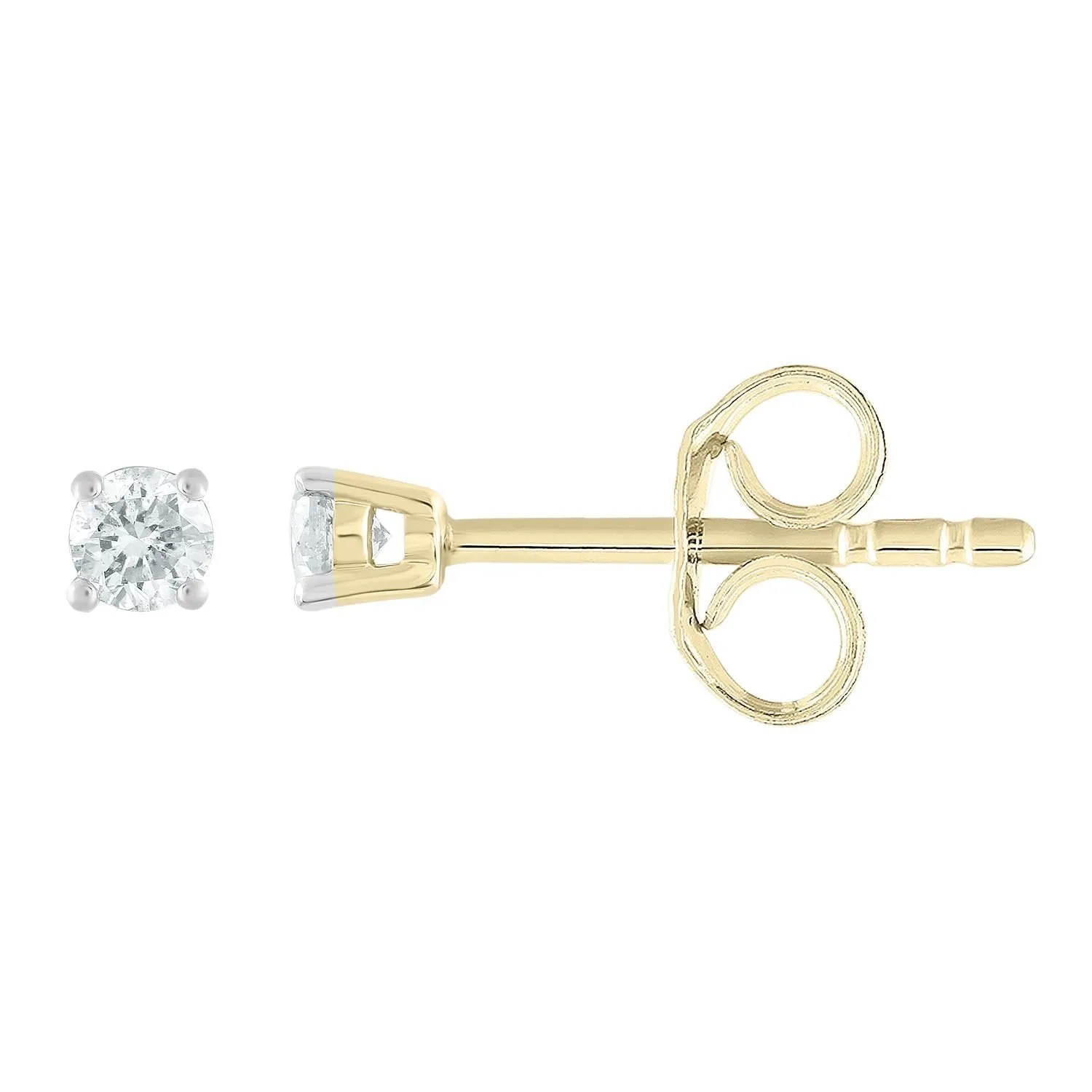 0.10ct Diamond Stud Earrings In 9Ct Yellow Gold