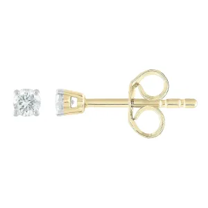 0.10ct Diamond Stud Earrings In 9Ct Yellow Gold