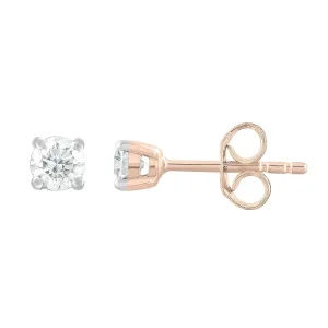 0.30ct Diamond Stud Earrings In 9Ct Rose Gold