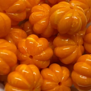 12x17mm Pumpkin (10) - Orange - Vintage Opaque Marbled Effect Beads