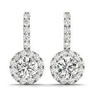 14K Gold Drop Bezel Diamond Earring