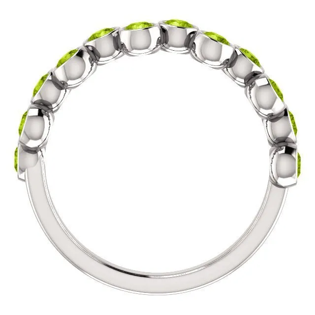 14KT GOLD 1.08 ROUND PERIDOT BEZEL SET RING