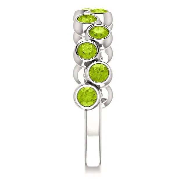14KT GOLD 1.08 ROUND PERIDOT BEZEL SET RING