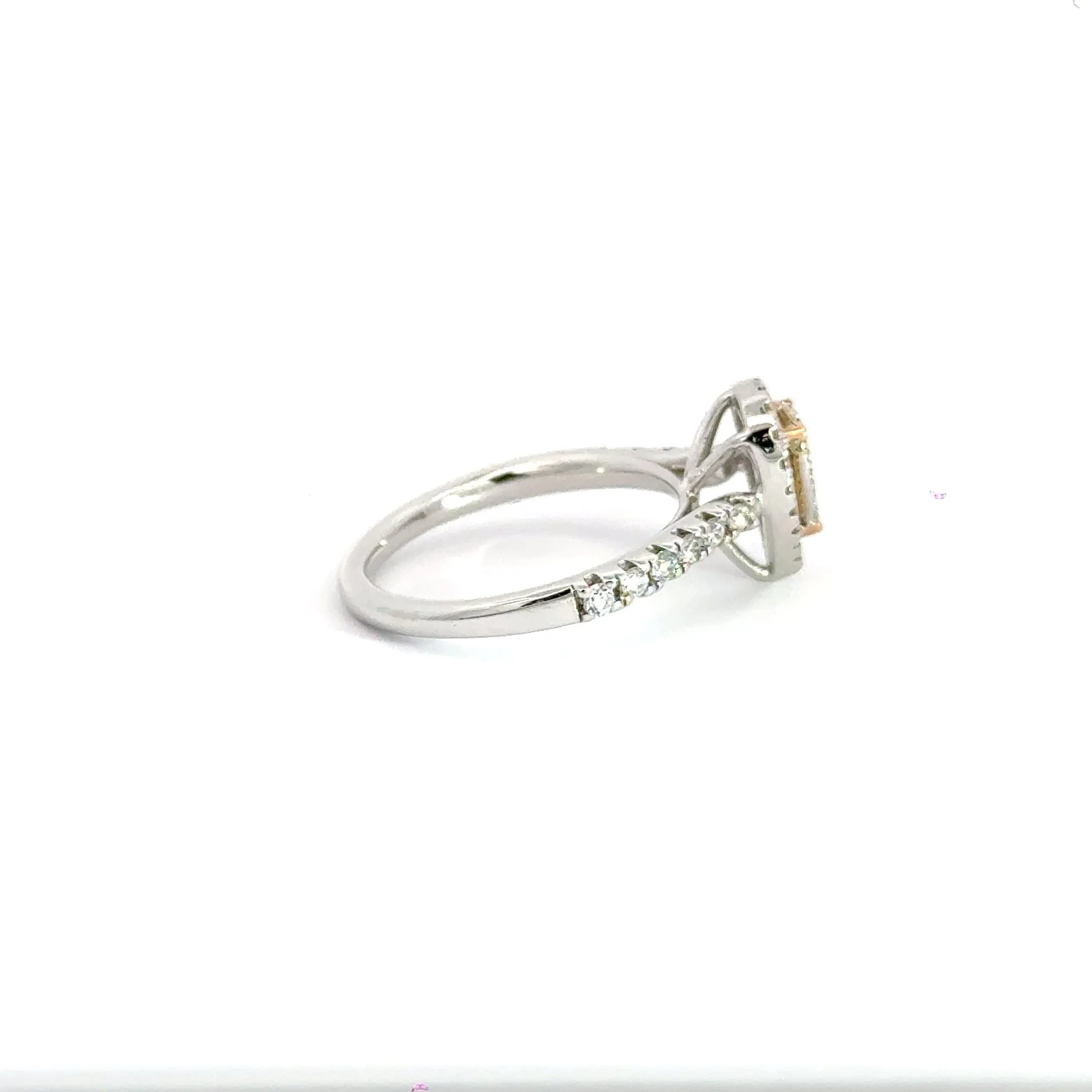 18CT White Gold Teardrop Halo Cluster Diamond Ring