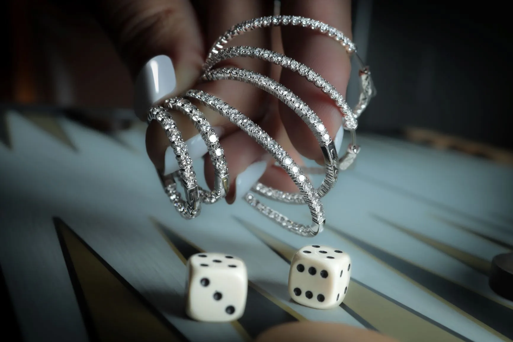 2 ctw Diamond Hoop Earrings Inside/Out