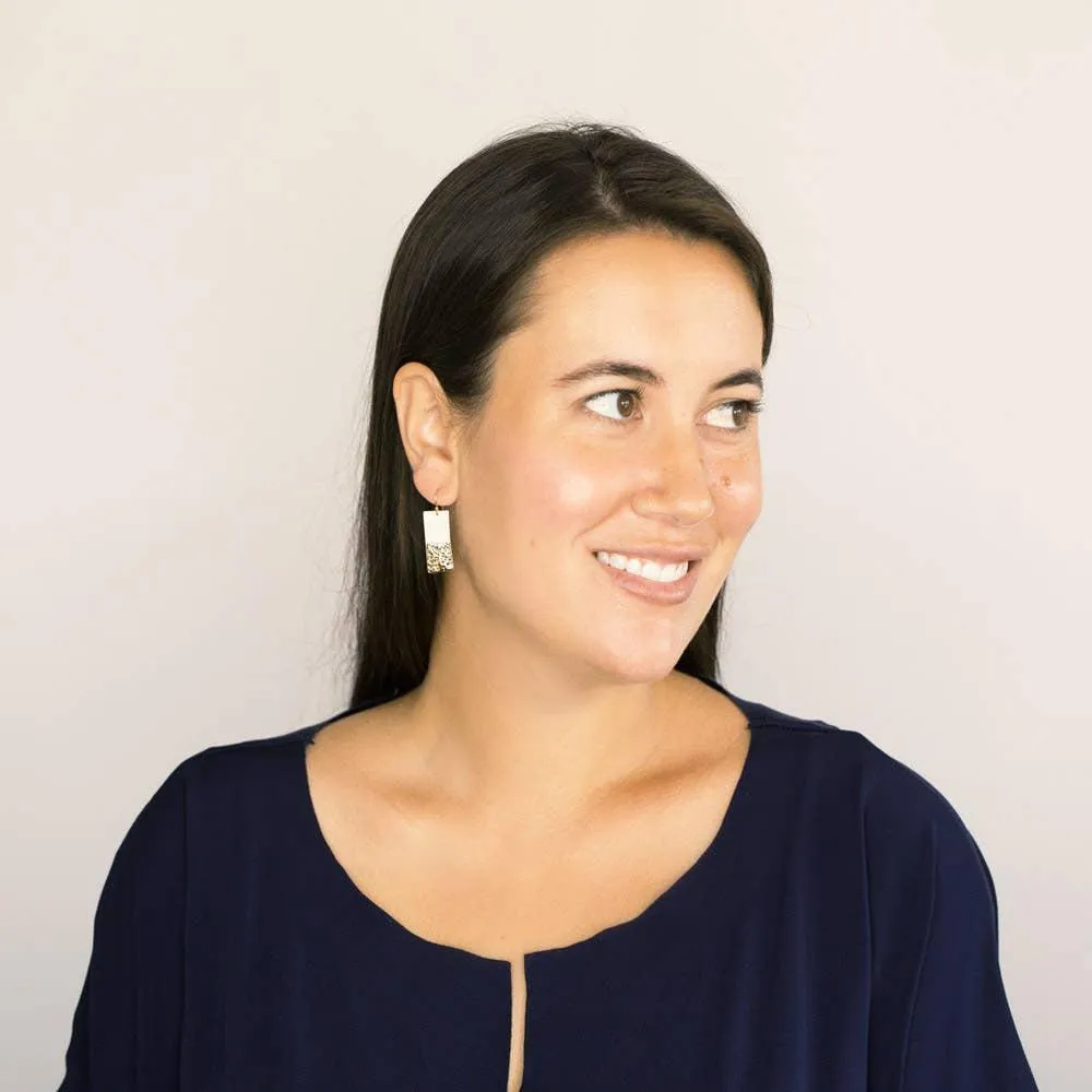 (20% Off) Earrings - Drops - Coral Rectangle by Almeda Jewelry