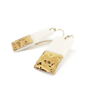 (20% Off) Earrings - Drops - Coral Rectangle by Almeda Jewelry