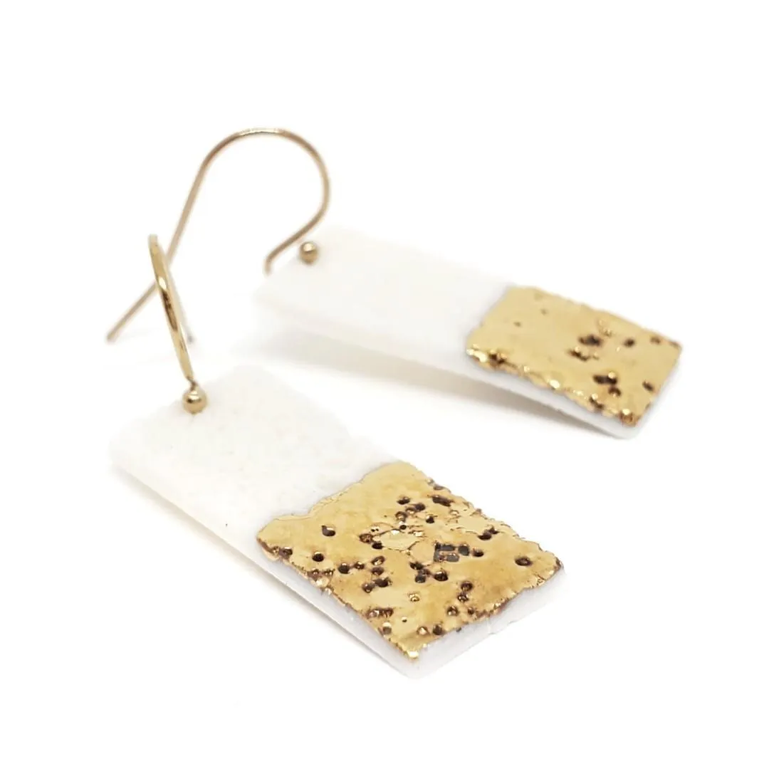 (20% Off) Earrings - Drops - Coral Rectangle by Almeda Jewelry