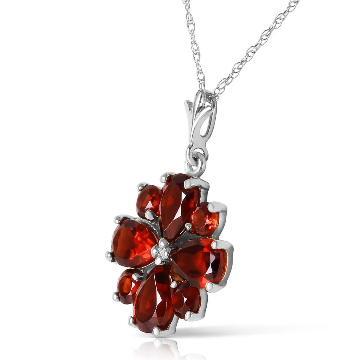 2.43 Carat 14K Solid White Gold Prequel Garnet Necklace