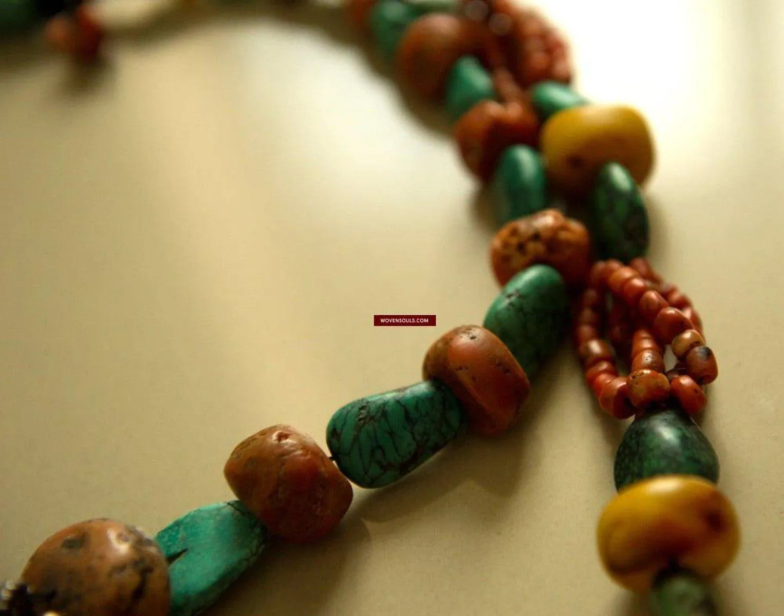 486 Old Tibetan Ghau with Amber Coral Necklace - Himalayan Jewelry