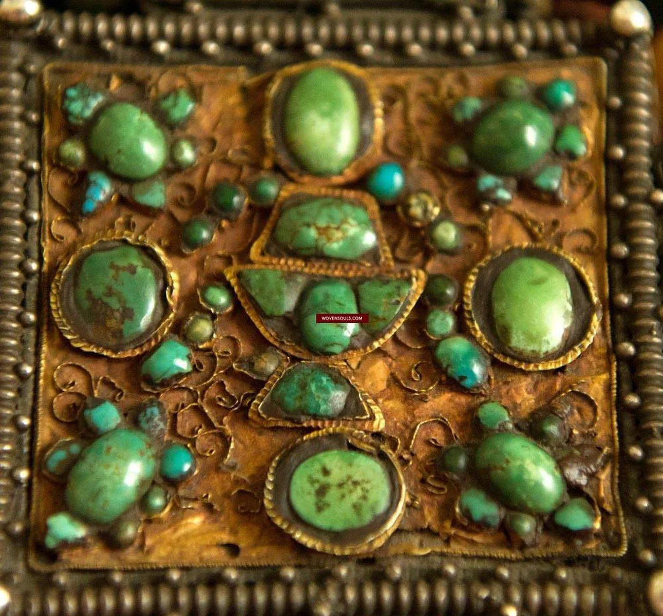 486 Old Tibetan Ghau with Amber Coral Necklace - Himalayan Jewelry