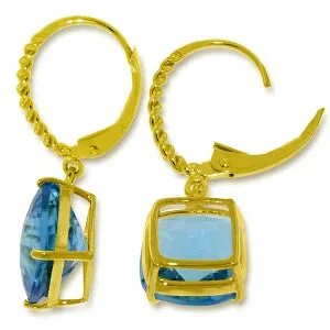 7.2 Carat 14K Solid Yellow Gold Dakota Blue Topaz Earrings
