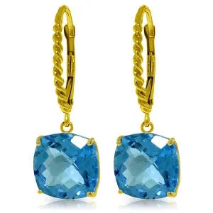 7.2 Carat 14K Solid Yellow Gold Dakota Blue Topaz Earrings