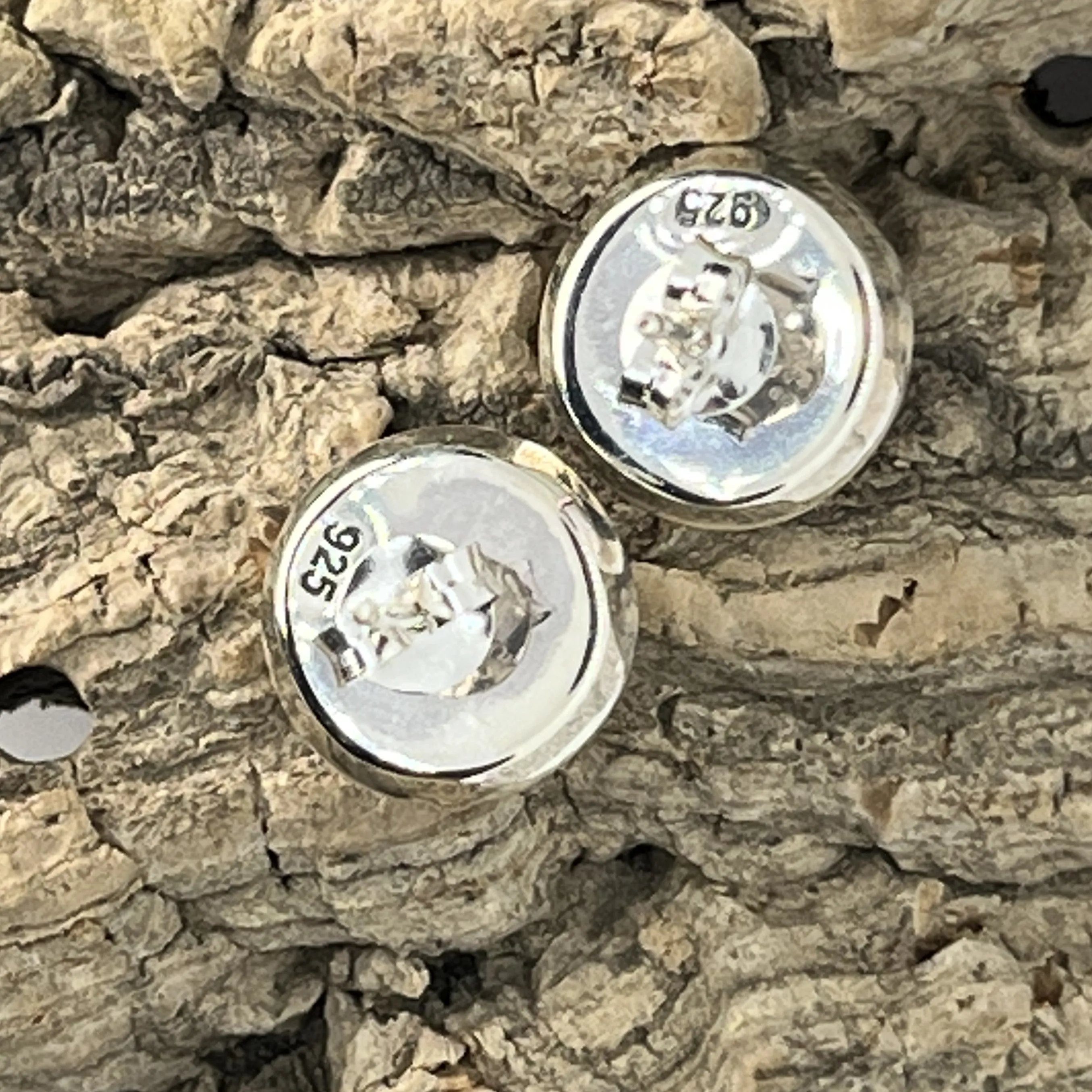 Abalone Sterling Silver, Chunky Stud Earrings