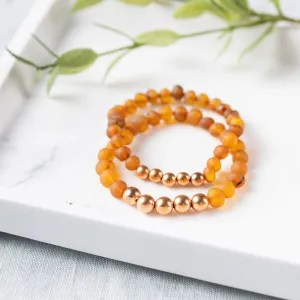 Adults | Pure Copper   Raw Cognac Amber Bracelet