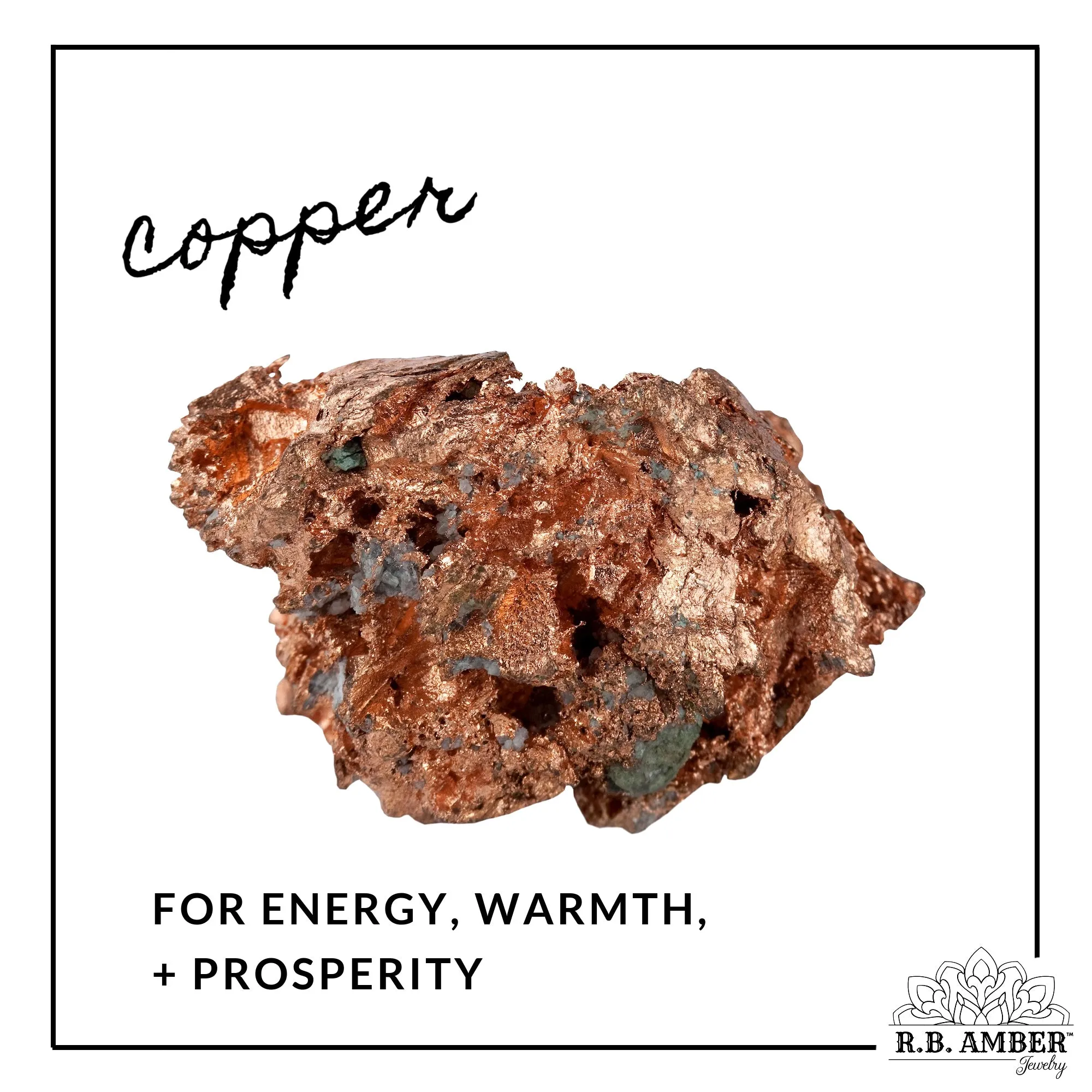 Adults | Pure Copper   Raw Cognac Amber Bracelet