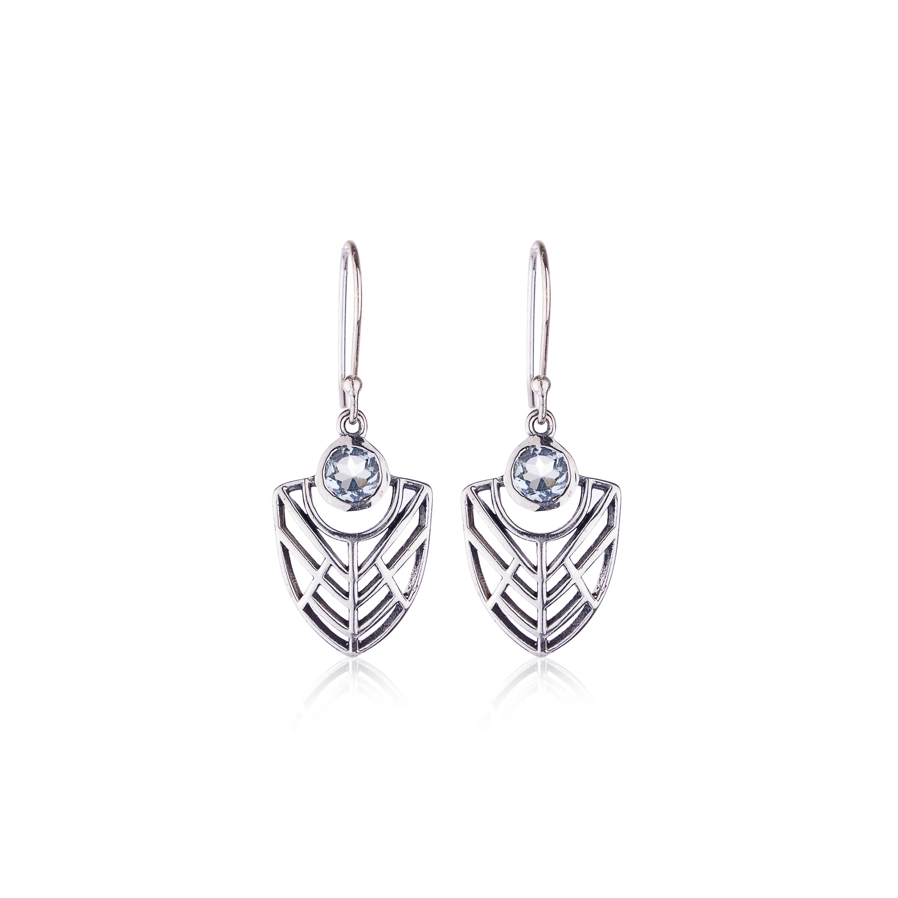 Akila Blue Topaz Earrings, Sterling Silver