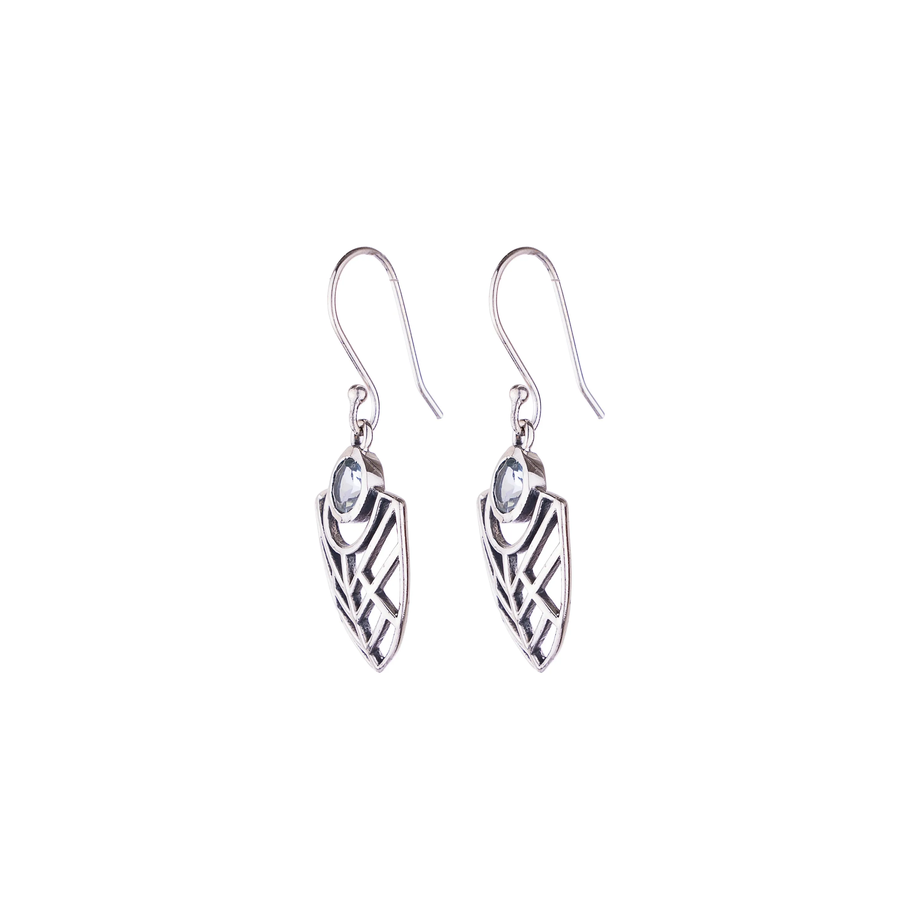 Akila Blue Topaz Earrings, Sterling Silver