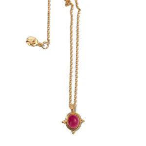 Alexa Necklace, Garnet, Gold