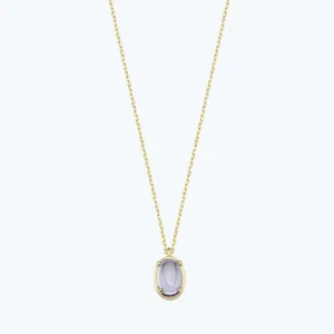 Altınbaş Besties Purple Gemstone Oval Necklace