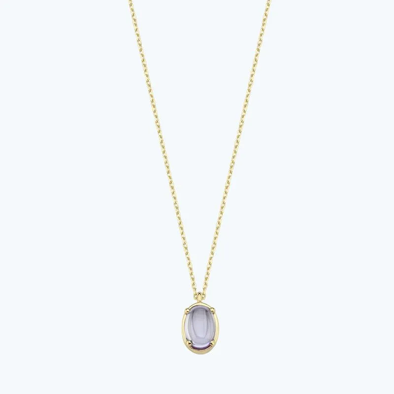 Altınbaş Besties Purple Gemstone Oval Necklace
