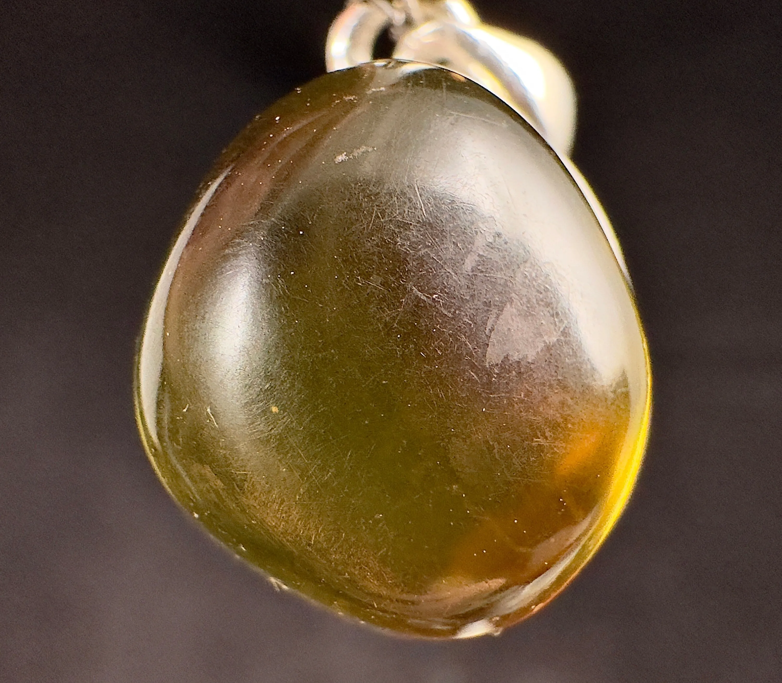AMBER Crystal Pendant - Sterling Silver - Pendant Necklace, Fine Jewelry, Healing Crystals and Stones 53438