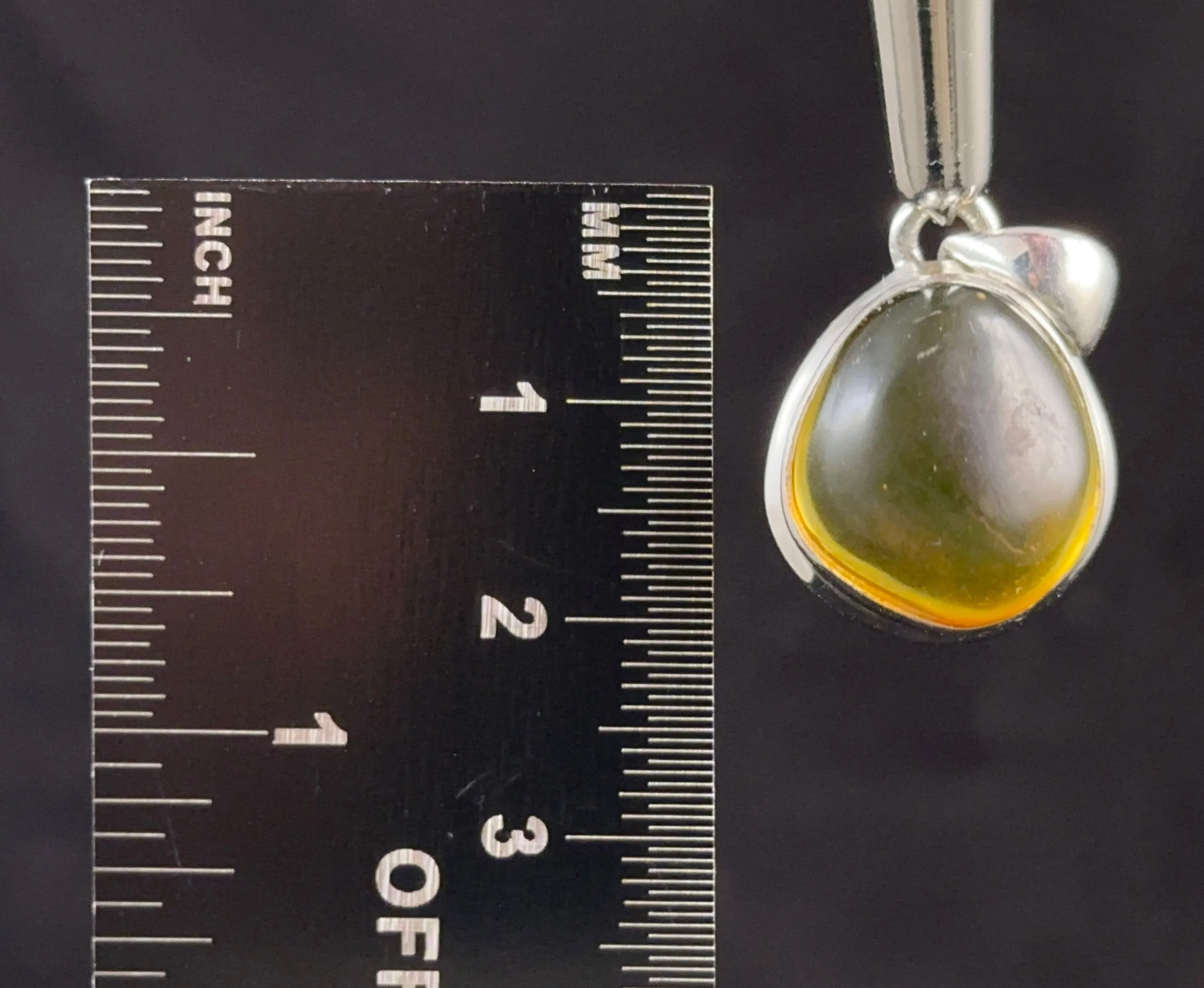 AMBER Crystal Pendant - Sterling Silver - Pendant Necklace, Fine Jewelry, Healing Crystals and Stones 53438