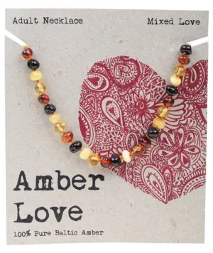 Amber Love Adult's Necklace 100% Baltic Amber Mixed 46cm