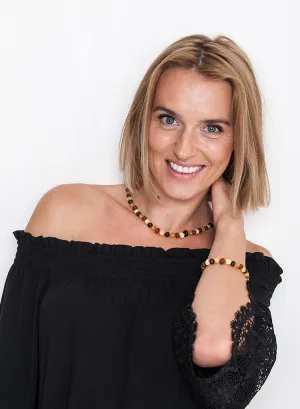 AMBER NECKLACE & BRACELET MULTI RAW BEADS