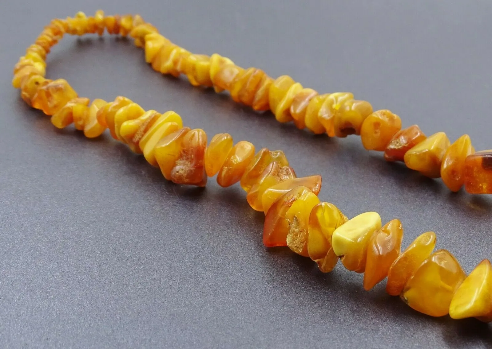 Amber Necklace with Stones Graduating in Size
