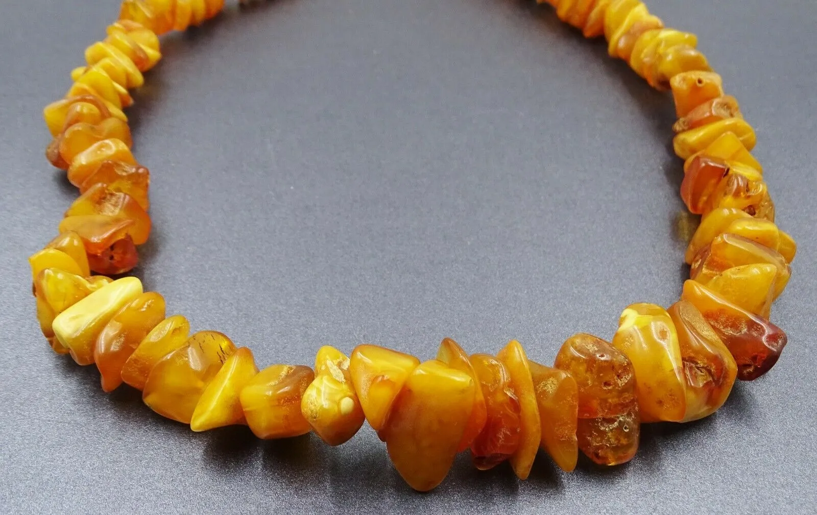 Amber Necklace with Stones Graduating in Size