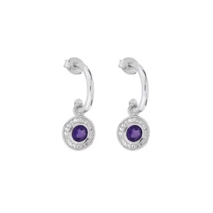 Amethyst & White Topaz Drop Earrings in Sterling Silver