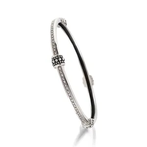 Antigua Bead Bangle Bracelet with Pave Diamonds