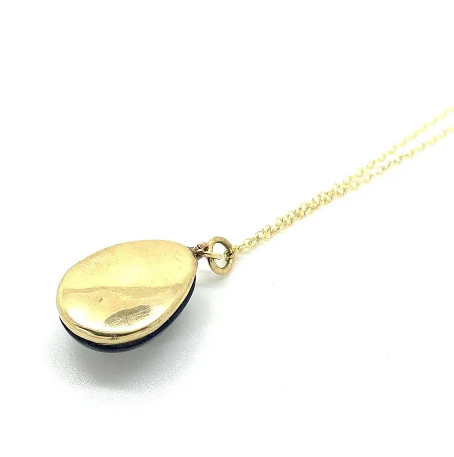 Antique Victorian Cabochon Garnet Gold Necklace