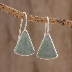 Apple Green Triangular Jade Earrings from Guatemala - Apple Green Mayan Triangles | NOVICA