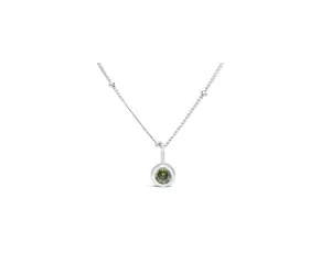 August Birthstone Necklace - Silver