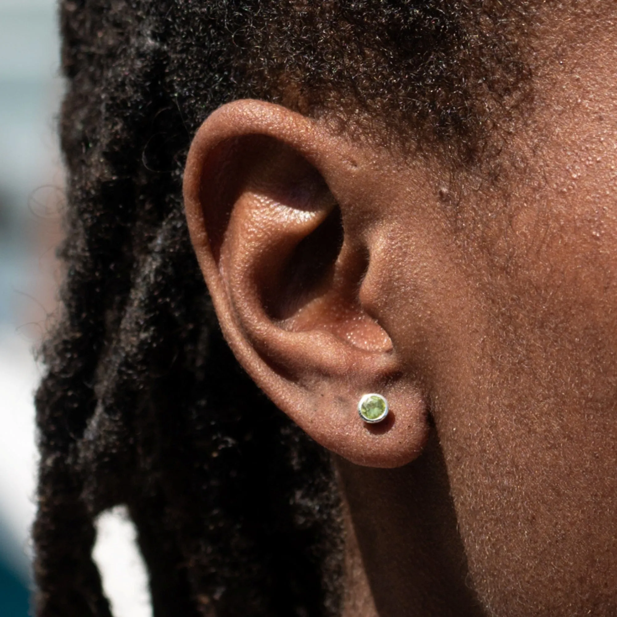 August Birthstone Stud Earrings (Peridot)