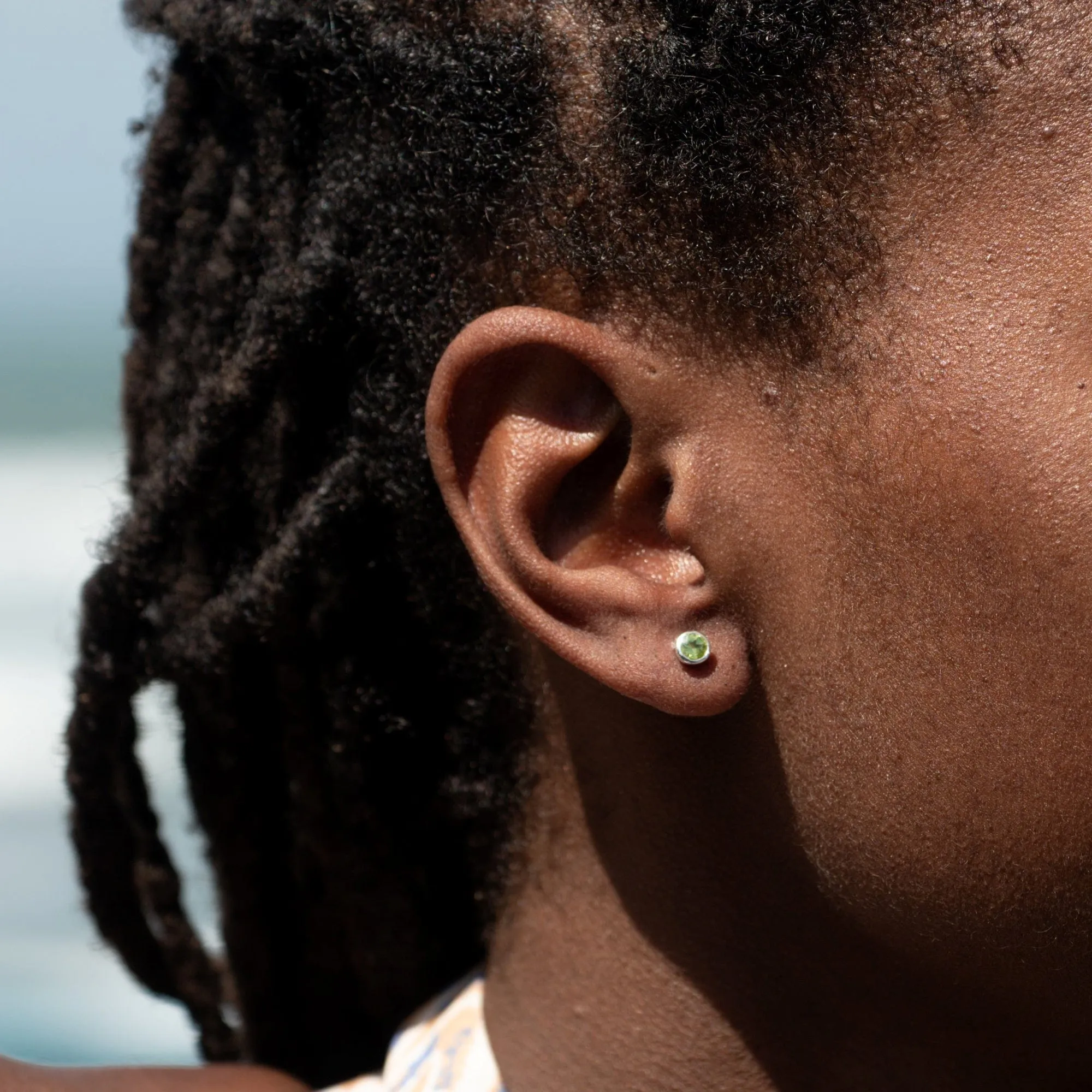 August Birthstone Stud Earrings (Peridot)