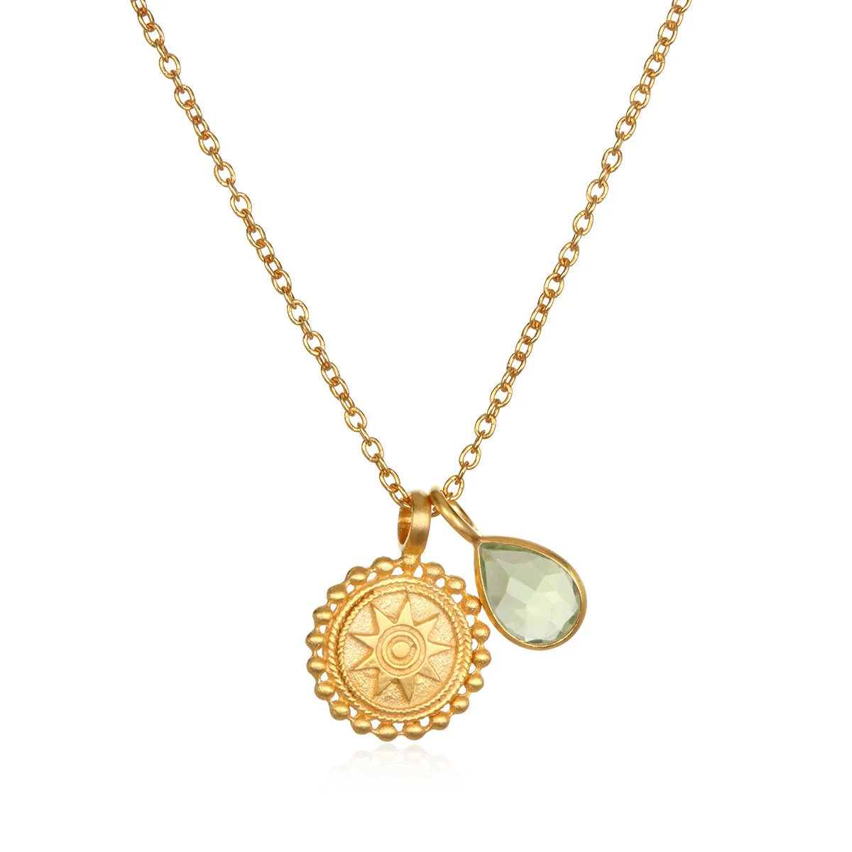 August Peridot Birthstone Mandala Necklace
