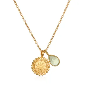 August Peridot Birthstone Mandala Necklace