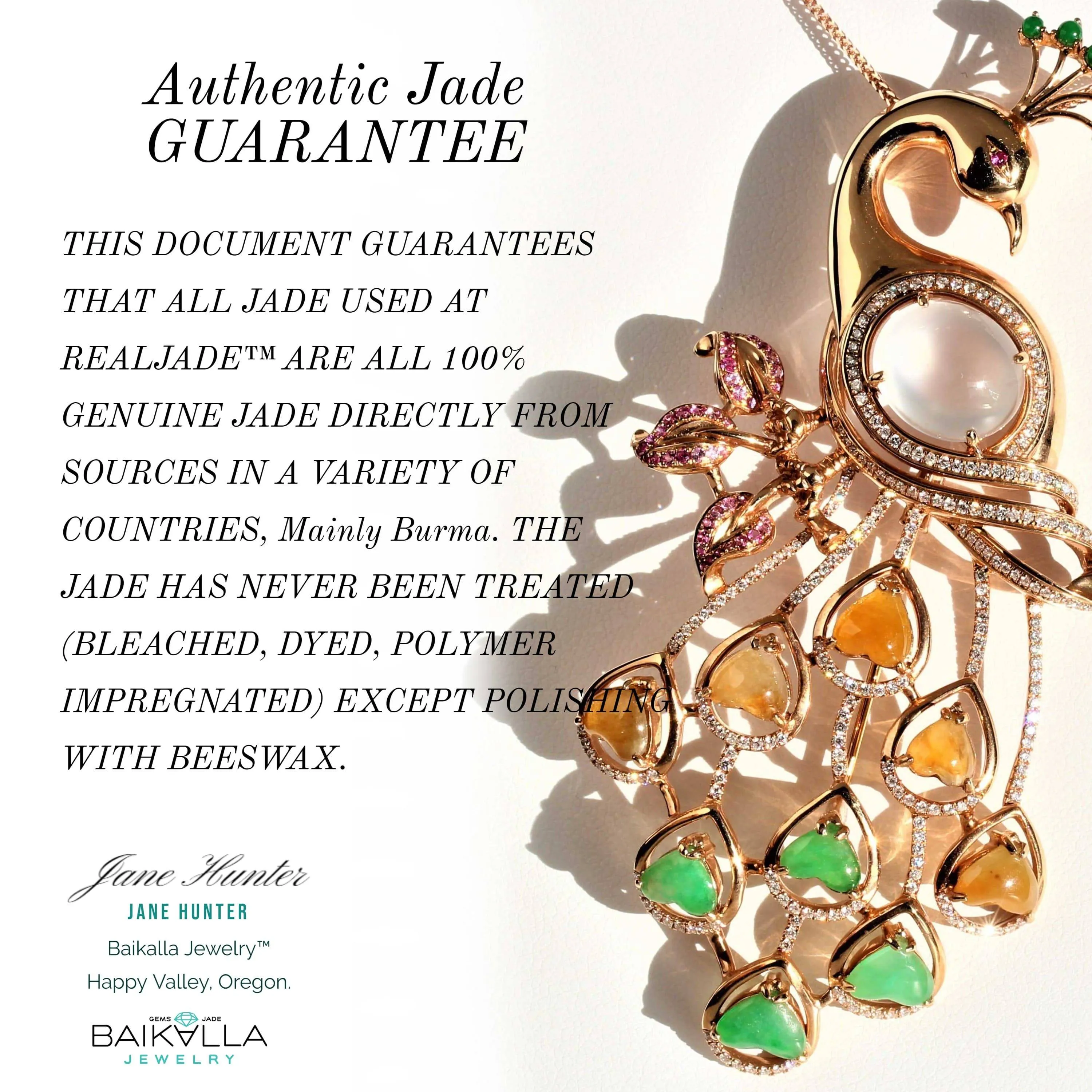 Baikalla™ "Lucky Button"14K Royal Yellow Gold Genuine Jade Jadeite Lucky Nuts Drop Earrings #E11