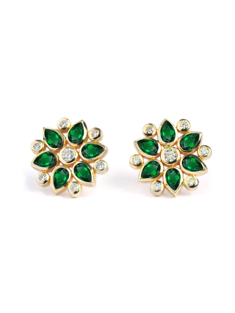 Bezel Bouquet Petal Studs