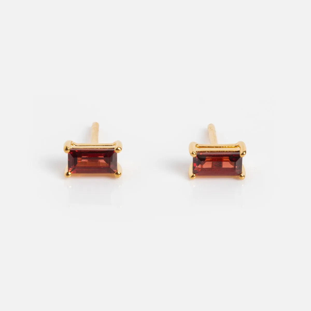 Birthstone Baguette Studs
