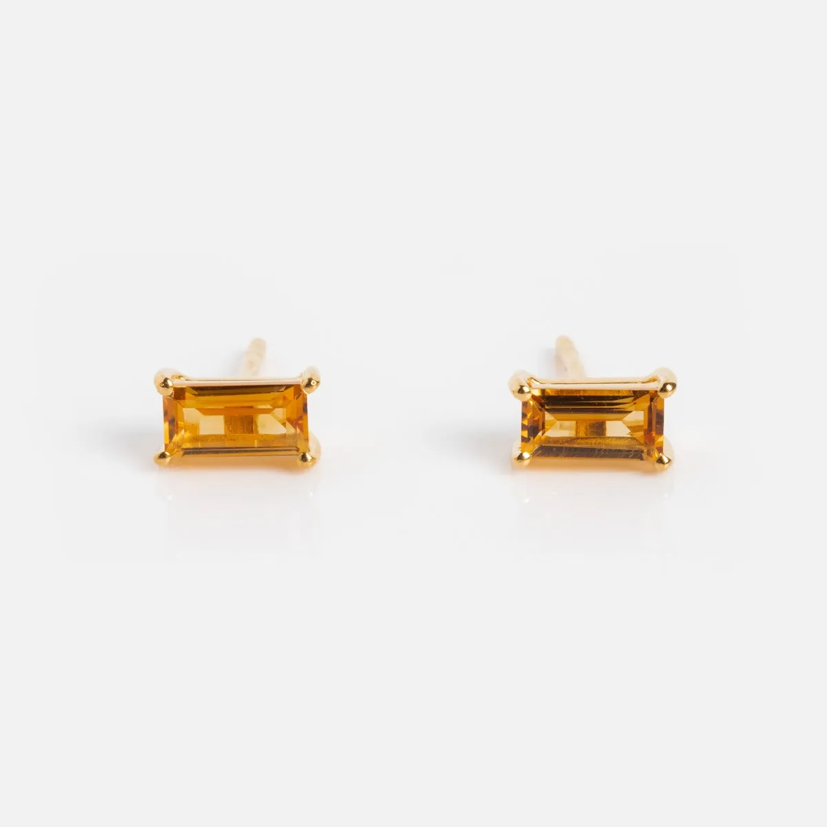 Birthstone Baguette Studs