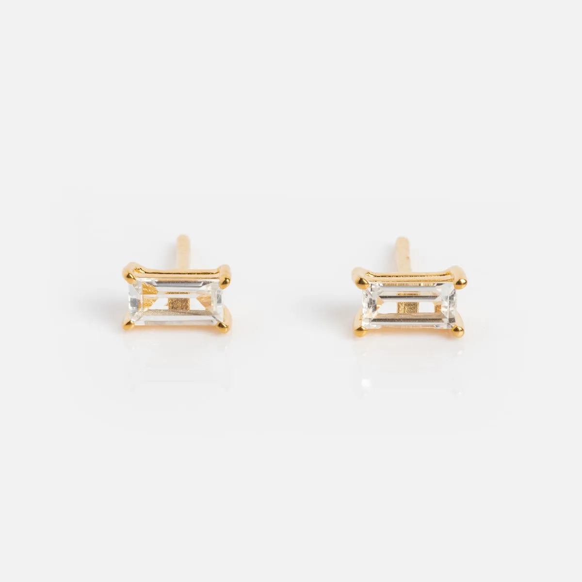 Birthstone Baguette Studs