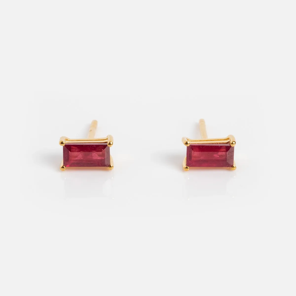 Birthstone Baguette Studs