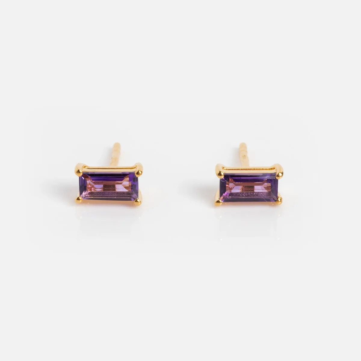 Birthstone Baguette Studs