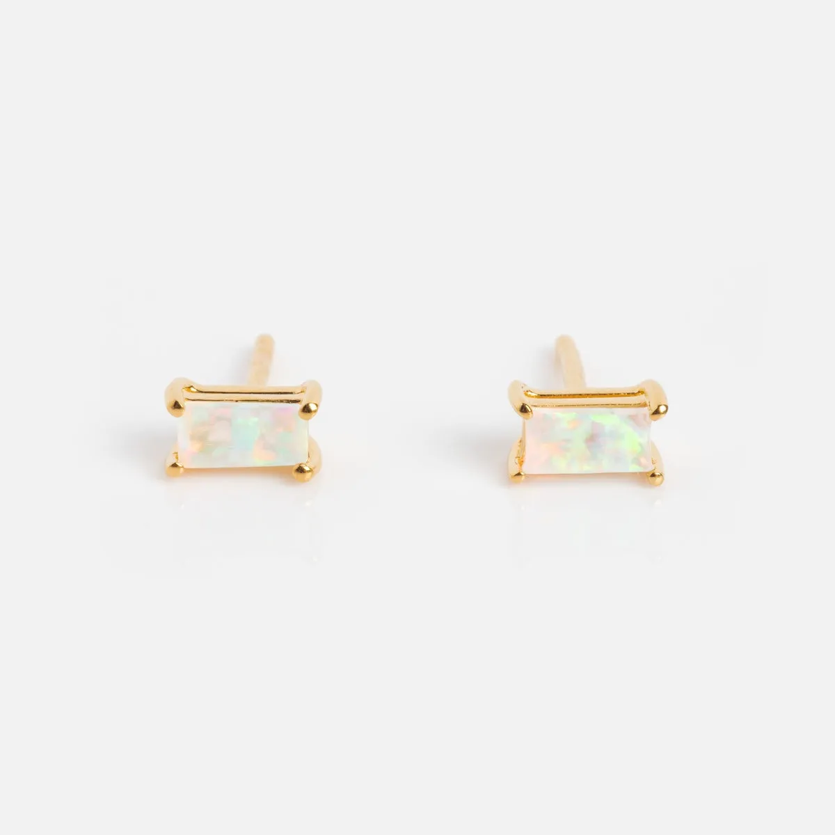 Birthstone Baguette Studs