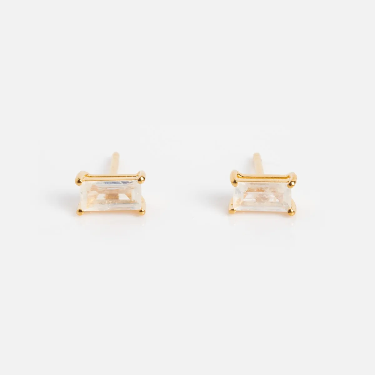 Birthstone Baguette Studs