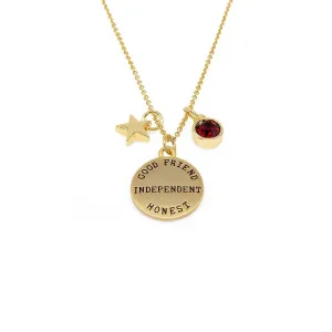 Birthstone Necklace January Gold Plated